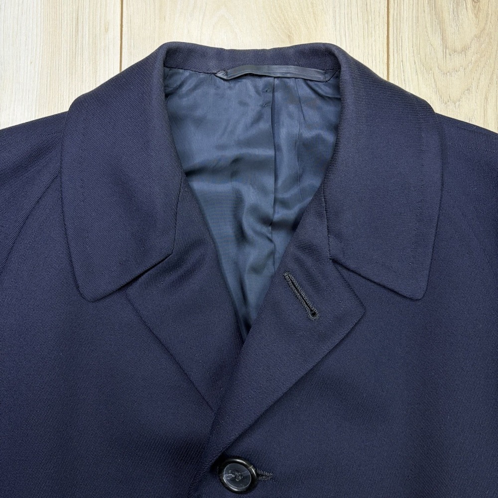 Oxxford Clothes Astor Outercoat Trebbiano Twill Wool Men's 38S Navy Blue - Picture 4 of 12